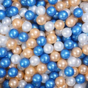 Pearl Navy, Pearl White & Gold Plastic Ball Pit Balls for Kids – 2.15/2.75 inch Ocean Balls, BPA-Free, Crush-Proof Play Balls for Toddlers & Babies