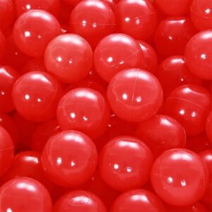 Pure Red Plastic Ball Pit Balls for Kids – 2.15/2.75inch Ocean Balls , BPA-Free, Clear Play Balls for Toddlers & Babies