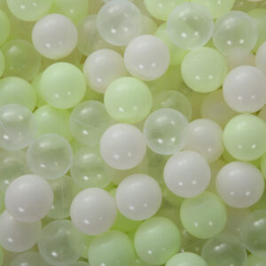 Pastel Ball Pit Balls for Kids – Transparent, White, and Apple Green Macaron Colors, 2.15 and 2.75 Inches, BPA-Free Plastic Ocean Balls