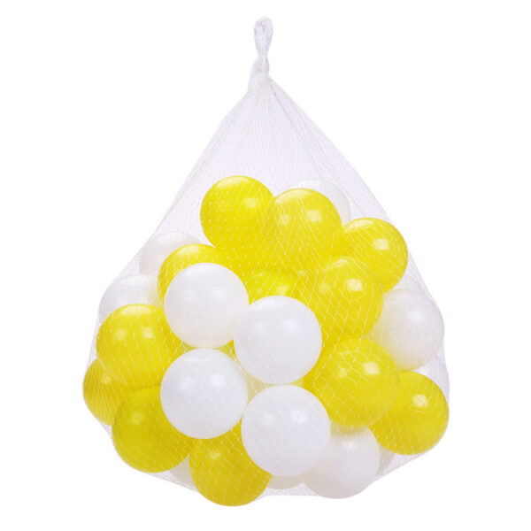 Yellow & White Plastic Ball Pit Balls for Kids – 2.15/2.75 inch Ocean Balls, BPA-Free, Play Balls for Toddlers & Babies - Image 2