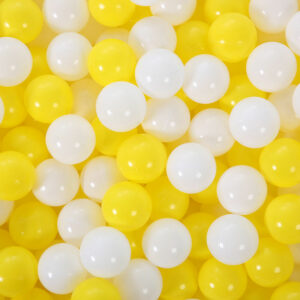 Yellow & White Plastic Ball Pit Balls for Kids – 2.15/2.75 inch Ocean Balls, BPA-Free, Play Balls for Toddlers & Babies
