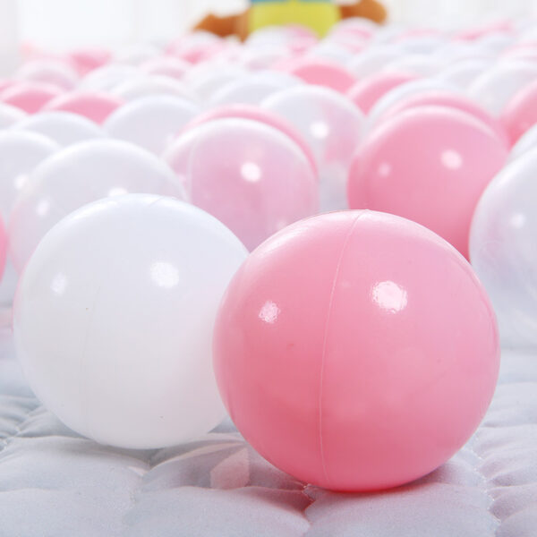 Macaron Ball Pit Balls for Kids - 2.15/2.75 Inch Plastic Ocean Balls in White, Clear, and Pink - Soft, Crush-Proof, BPA-Free - Image 2