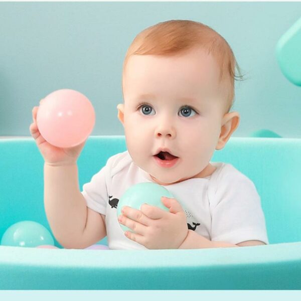 Macaron Ball Pit Balls for Kids - 2.15/2.75 Inch Plastic Ocean Balls in White, Clear, and Pink - Soft, Crush-Proof, BPA-Free - Image 3