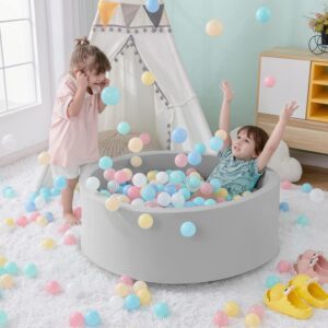 Round Baby Ball Pit for Toddlers – Soft Foam Playpen with Balls, Indoor Playground Ball Pool for Kids, Safe and Durable Design