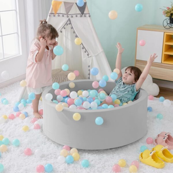 Round Baby Ball Pit for Toddlers – Soft Foam Playpen with Balls, Indoor Playground Ball Pool for Kids, Safe and Durable Design