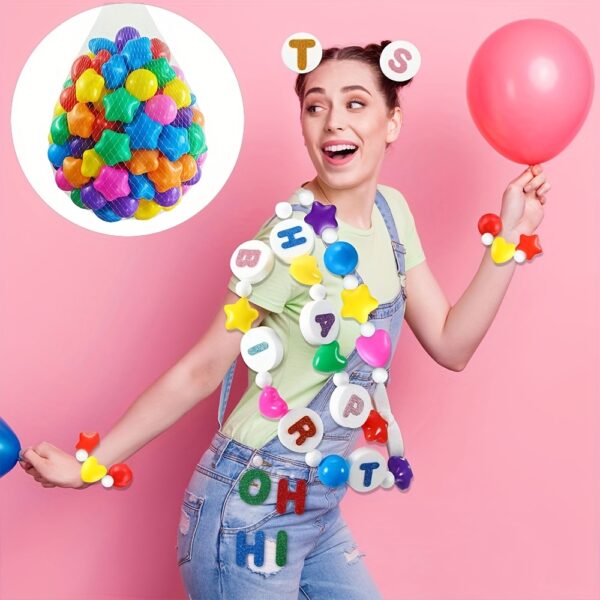 20pcs/60pcs/110pcs/160pcs Rainbow 7 Colors star ball pit balls Perfect for Parties, Party Banner, DIY Friednship Bracelet, Home decoration, Christmas and Valentine's Day decorations - Image 3