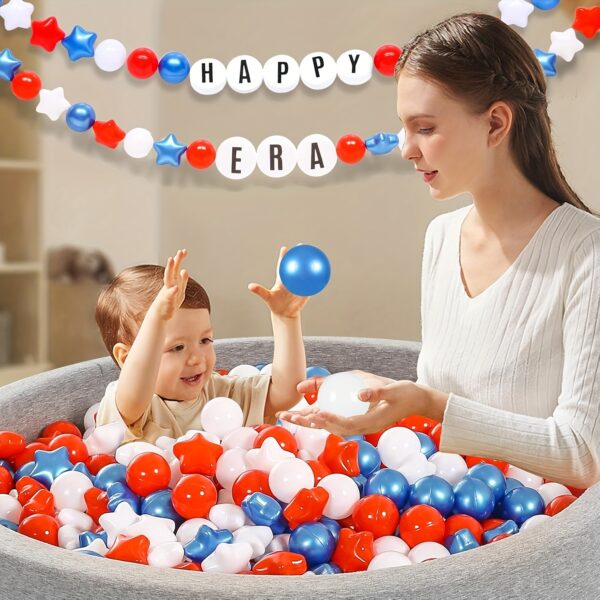 Captain America Color Star Ball Pit Balls – 54/108pcs Red Blue White Plastic Balls for Kids, Ideal Gift for Toddlers’ Ball Pits, Pools, and Party Decor - Image 2