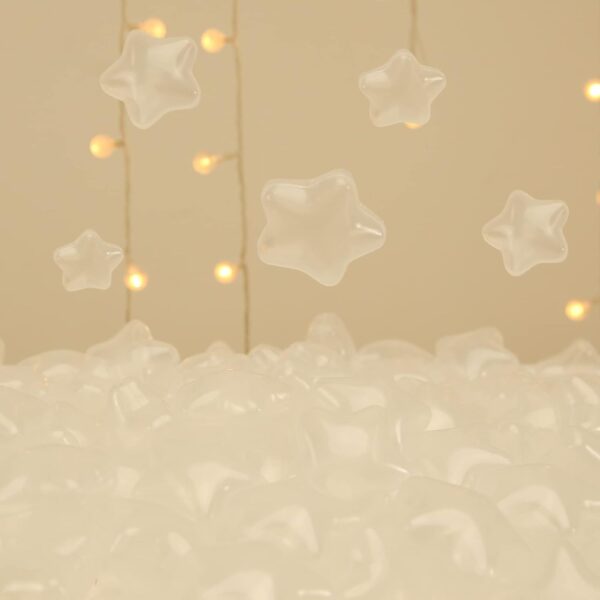 130 pcs Star Ball Pool Pit Balls - Soft Plastic Balls for ball pit, Kids Toddlers Baby Play Tent Playpen Playhouse(Transparent) - Image 2