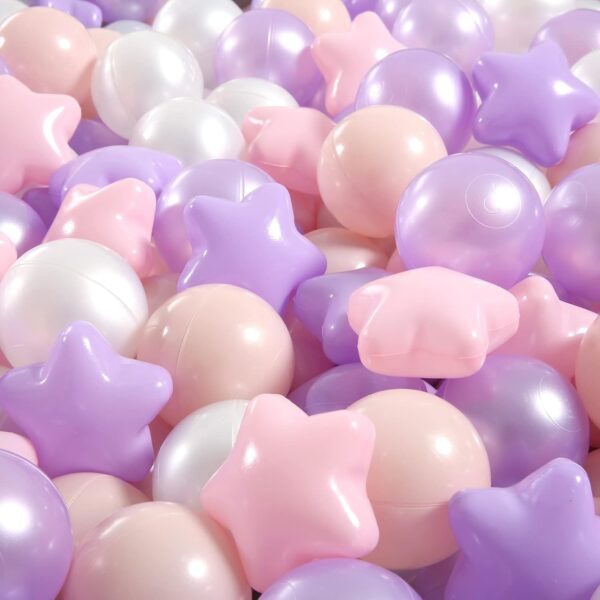 Sweet Purple Color Star Ball Pit Balls – 160pcs two shaped Plastic Balls for Kids, Ideal Gift for Toddlers’ Ball Pits, Pools, and Party Decor — изображение 2