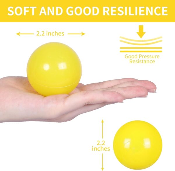 Pastel Ball Pit Balls for Kids – Yellow Colors, 2.15 and 2.75 Inches, BPA-Free Plastic Ocean Balls - Image 2