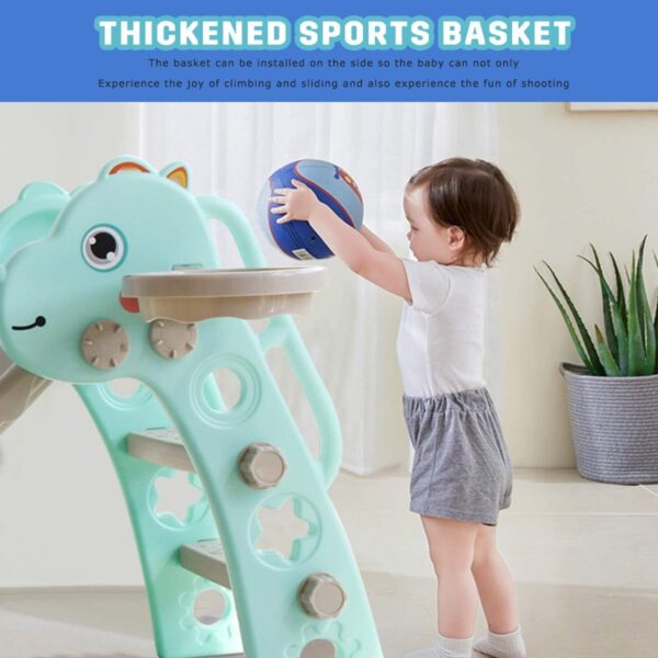 3-in-1 Slide for Children,2025 NEW Freestanding Outdoor/Indoor Garden with Basketball Hoop Toys, Foldable Easy to Assemble Slide Playground for Children - Image 5
