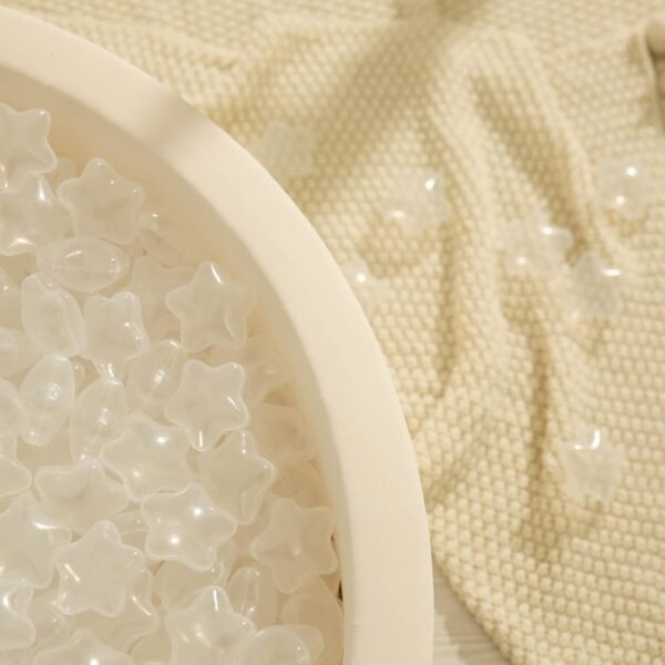 130 pcs Star Ball Pool Pit Balls - Soft Plastic Balls for ball pit, Kids Toddlers Baby Play Tent Playpen Playhouse(Transparent) - Image 4