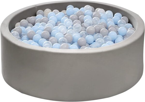 Pastel Light Blue&Grey&Clear Ball Pit Balls for Kids – yellow and orange Colors, 2.15 and 2.75 Inches, BPA-Free Plastic Ocean Balls — изображение 6