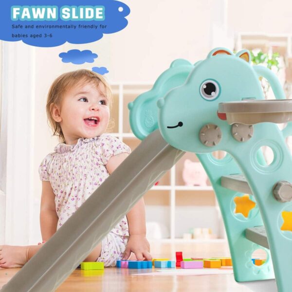 3-in-1 Slide for Children,2025 NEW Freestanding Outdoor/Indoor Garden with Basketball Hoop Toys, Foldable Easy to Assemble Slide Playground for Children - Image 3