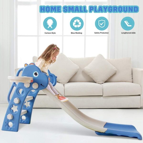 3-in-1 Slide for Children,2025 NEW Freestanding Outdoor/Indoor Garden with Basketball Hoop Toys, Foldable Easy to Assemble Slide Playground for Children