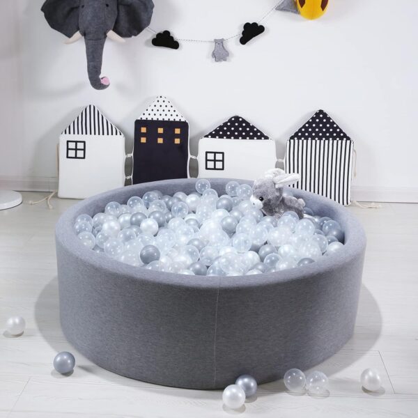 Pastel Ball Pit Balls for Kids – Pearl white and grey Colors, 2.15 and 2.75 Inches, BPA-Free Plastic Ocean Balls — изображение 2