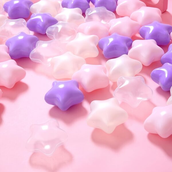 200 pcs Star Ball Pool Pit Balls - Soft Pearly Plastic Balls for ball pit, Kids Toddlers Baby Play Tent Playpen Playhouse(Pearl White/Pink/purple/Transparent) - Image 5