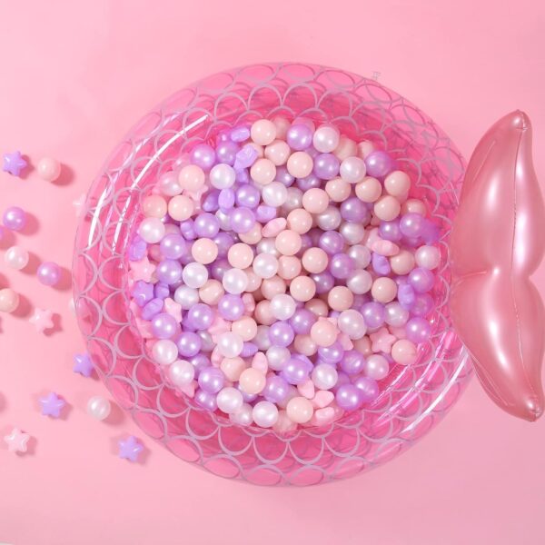 Sweet Purple Color Star Ball Pit Balls – 160pcs two shaped Plastic Balls for Kids, Ideal Gift for Toddlers’ Ball Pits, Pools, and Party Decor — изображение 5