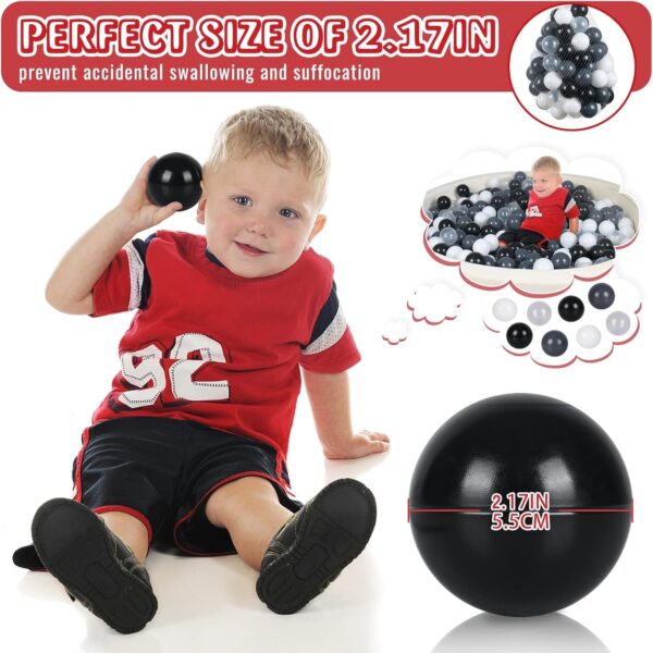 Pastel Ball Pit Balls for Kids – Black Colors, 2.15 and 2.75 Inches, BPA-Free Plastic Ocean Balls — изображение 6