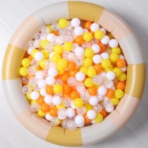 Мячи для бассейна Pastel Ball Pit Balls для детей – желтого и оранжевого цветов, 2,15 и 2,75 дюйма, пластиковые шарики Ocean Balls без содержания бисфенола А