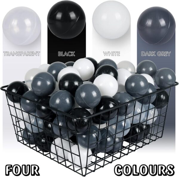 Pastel Ball Pit Balls for Kids – Black Colors, 2.15 and 2.75 Inches, BPA-Free Plastic Ocean Balls — изображение 5