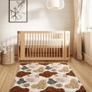 Portable Baby Play Mats for Floor, Thicken Cushioned Foldable Baby Crawling Mat for Indoor Outdoor, Non-Slip & Washable Kids Playmat for Tummy Time Activity