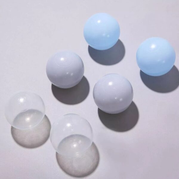 Pastel Light Blue&Grey&Clear Ball Pit Balls for Kids – yellow and orange Colors, 2.15 and 2.75 Inches, BPA-Free Plastic Ocean Balls — изображение 4