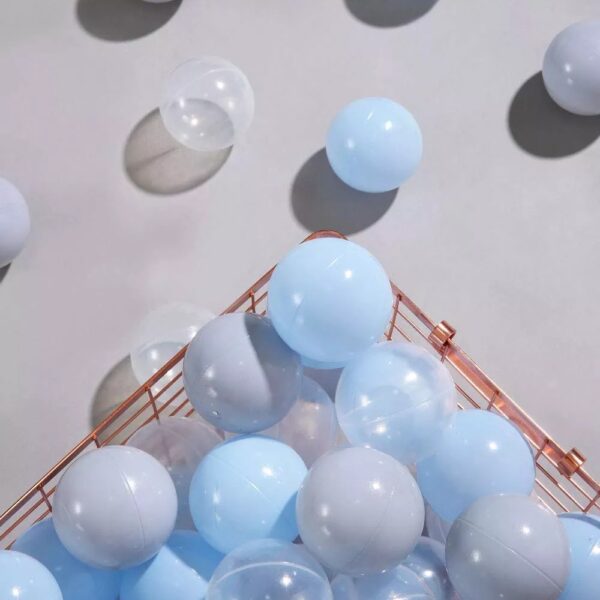Pastel Light Blue&Grey&Clear Ball Pit Balls for Kids – yellow and orange Colors, 2.15 and 2.75 Inches, BPA-Free Plastic Ocean Balls — изображение 5