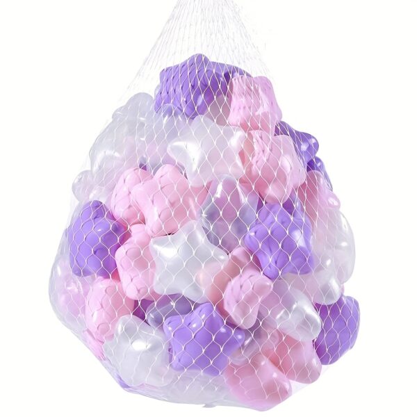 200 pcs Star Ball Pool Pit Balls - Soft Pearly Plastic Balls for ball pit, Kids Toddlers Baby Play Tent Playpen Playhouse(Pearl White/Pink/purple/Transparent) - Image 3