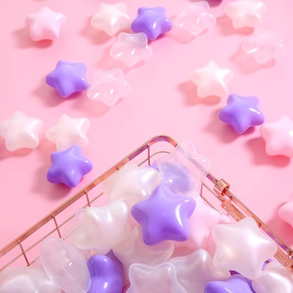 200 pcs Star Ball Pool Pit Balls - Soft Pearly Plastic Balls for ball pit, Kids Toddlers Baby Play Tent Playpen Playhouse(Pearl White/Pink/purple/Transparent) - Image 4