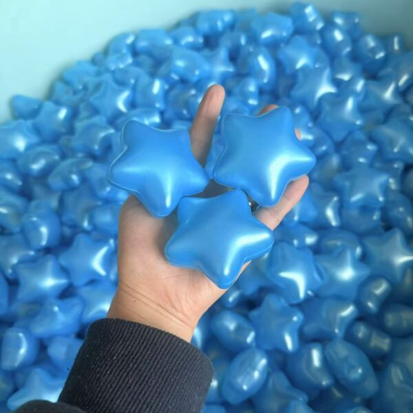 130 pcs Star Ball Pool Pit Balls - Soft Plastic Balls for ball pit, Kids Toddlers Baby Play Tent Playpen Playhouse(pearl light blue) - Image 6